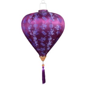 Cloth Hanging Lantern for Home Garden Durable Chinese Traditional Lantern Lampshade Décor 14", Purple