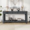 TREXM Console Table/Sofa Table with Storage Drawers and Bottom Shelf for Entryway Hallway(Tan)