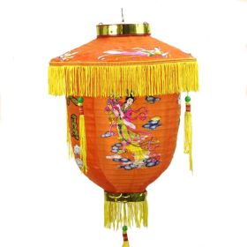 Chinese Traditional Tassels Hanging Lamp for New Year Spring Festival Mid-Autumn Decor Lantern, Orange