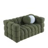 62.2length ,35.83" deepth ,human body structure for USA people, marshmallow sofa,boucle sofa ,OLIVE GREEN 2S BOUCLE