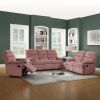 Luxurious Velvet Blush Pink Color 2-Seater Manual Recliner Loveseat Couch Manual Motion Plush Armrest Living Room Furniture 1pc Loveseat Couch