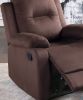 Elegant Modern Chocolate Color Microfiber Motion Recliner Chair 1pc Couch Manual Motion Plush Armrest Tufted Back Living Room Furniture