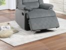 Contemporary Dark Gray Color Velvet Fabric Recliner Motion Recliner Chair 1pc Couch Manual Motion Plush Armrest Living Room Furniture