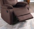 Elegant Modern Chocolate Color Microfiber Motion Recliner Chair 1pc Couch Manual Motion Plush Armrest Tufted Back Living Room Furniture