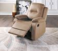 Elegant Modern Peat Color Microfiber Motion Recliner Chair 1pc Couch Manual Motion Plush Armrest Tufted Back Living Room Furniture