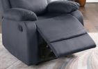 Elegant Modern Ebony Color Microfiber Motion Recliner Chair 1pc Couch Manual Motion Plush Armrest Tufted Back Living Room Furniture