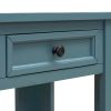 TREXM Console Table/Sofa Table with Storage Drawers and Bottom Shelf for Entryway Hallway(Dark Blue)