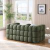 62.2length ,35.83" deepth ,human body structure for USA people, marshmallow sofa,boucle sofa ,OLIVE GREEN 2S BOUCLE