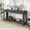 TREXM Console Table/Sofa Table with Storage Drawers and Bottom Shelf for Entryway Hallway(Tan)