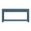 TREXM Console Table/Sofa Table with Storage Drawers and Bottom Shelf for Entryway Hallway(Dark Blue)