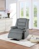 Contemporary Dark Gray Color Velvet Fabric Recliner Motion Recliner Chair 1pc Couch Manual Motion Plush Armrest Living Room Furniture