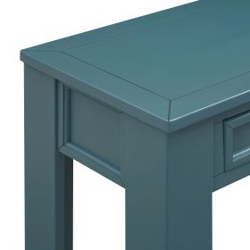 TREXM Console Table/Sofa Table with Storage Drawers and Bottom Shelf for Entryway Hallway(Dark Blue)