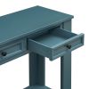 TREXM Console Table/Sofa Table with Storage Drawers and Bottom Shelf for Entryway Hallway(Dark Blue)