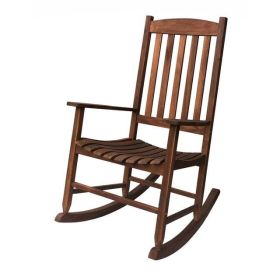 Rocking Chair, All Weather Resistant Poly Lumber Outdoor Porch Rocker, Rocking Chairs for Outdoor, Indoor, Patio, Deck, Garden, Backyard (Color: Brown)