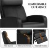 Faux Leather Push Back Theater Recliner Chair with Footrest