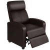 Faux Leather Push Back Theater Recliner Chair with Footrest