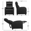 Faux Leather Push Back Theater Recliner Chair with Footrest