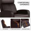 Faux Leather Push Back Theater Recliner Chair with Footrest