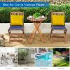 3 Pieces Patio Folding Bistro Set with Padded Cushion and Round Coffee Table