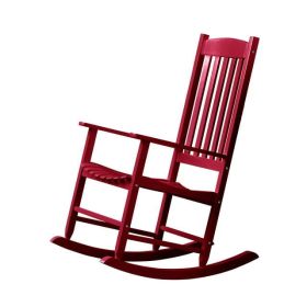 Rocking Chair, All Weather Resistant Poly Lumber Outdoor Porch Rocker, Rocking Chairs for Outdoor, Indoor, Patio, Deck, Garden, Backyard (Color: Red)